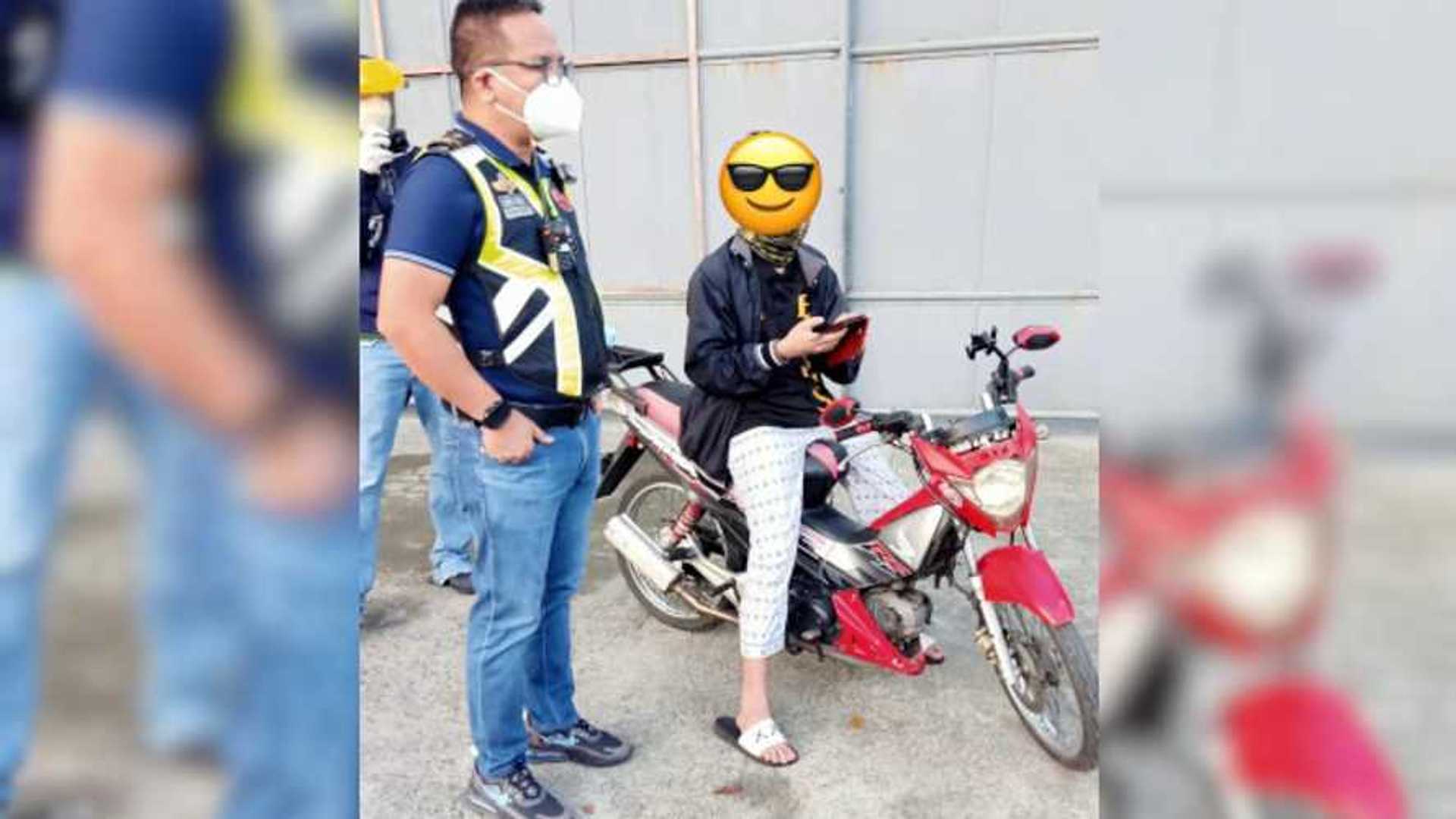 This Dude Was Caught Riding On The Sidewalk Without A Helmet