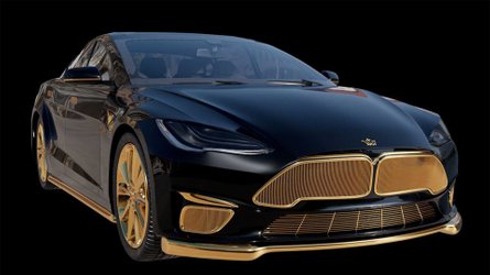 Tesla Model S - Caviar Excellence em ouro 24K - 3/4