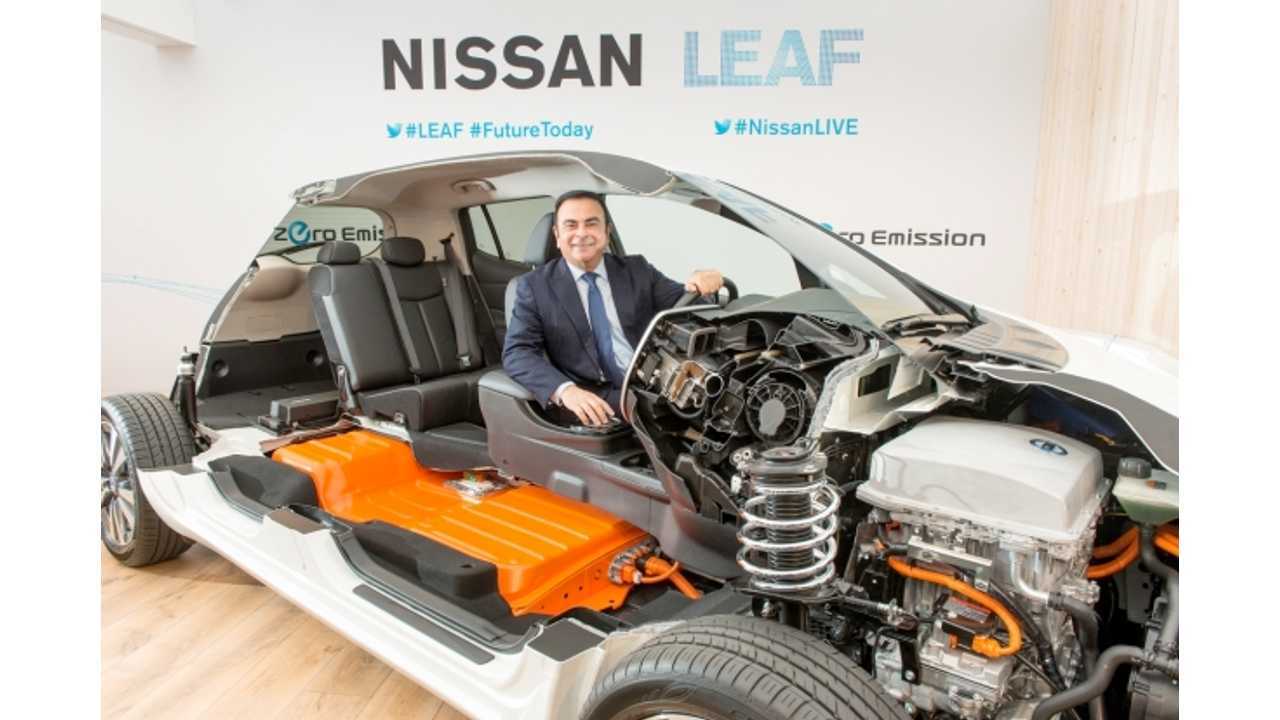 Yes...These Break Down Too and No...Nissan CEO Carlos Ghosn Chillin' in Half a LEAF Isn't the Man Who Will Fix It