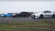BMW M5 Compétition vs Porsche 911 Turbo vs Nissan GT-R Drag Race