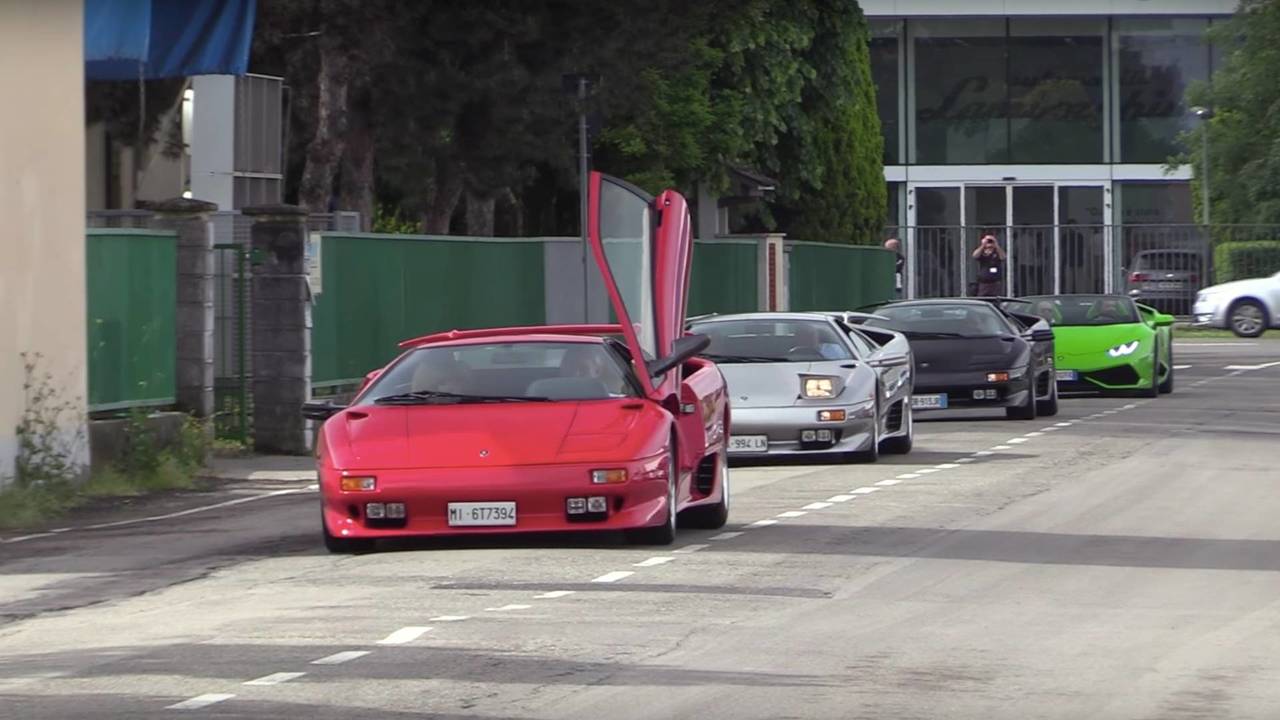 70 Lamborghinis gather to celebrate Balboni's 50th