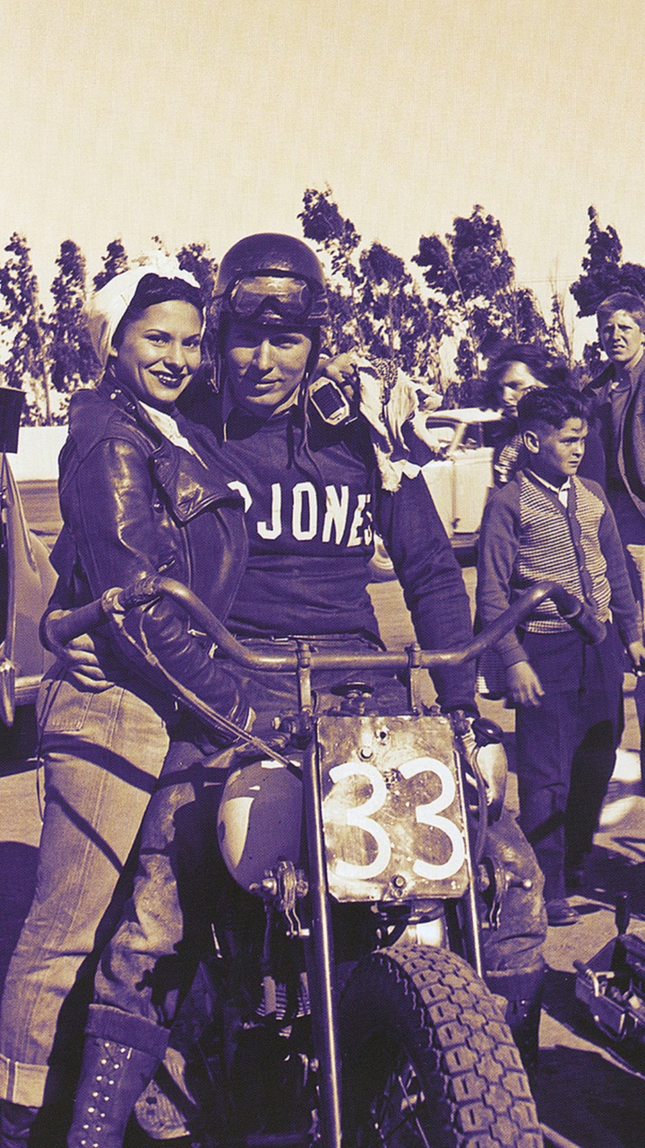 <strong>Patricia and Bill Brownell at the track. It was a more simple time back then: Fast bikes, no rules and beautiful woman by your side. Lucky dog.</strong>