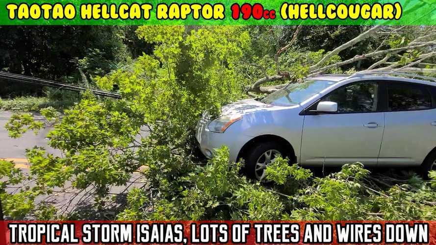 Bikers Help Clear Roads After Tropical Storm Isaiah