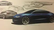 2018 Tesla Model 3 tasarım eskizi