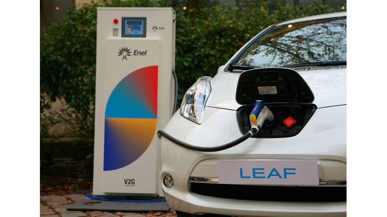Nissan LEAF using Enel V2G charger