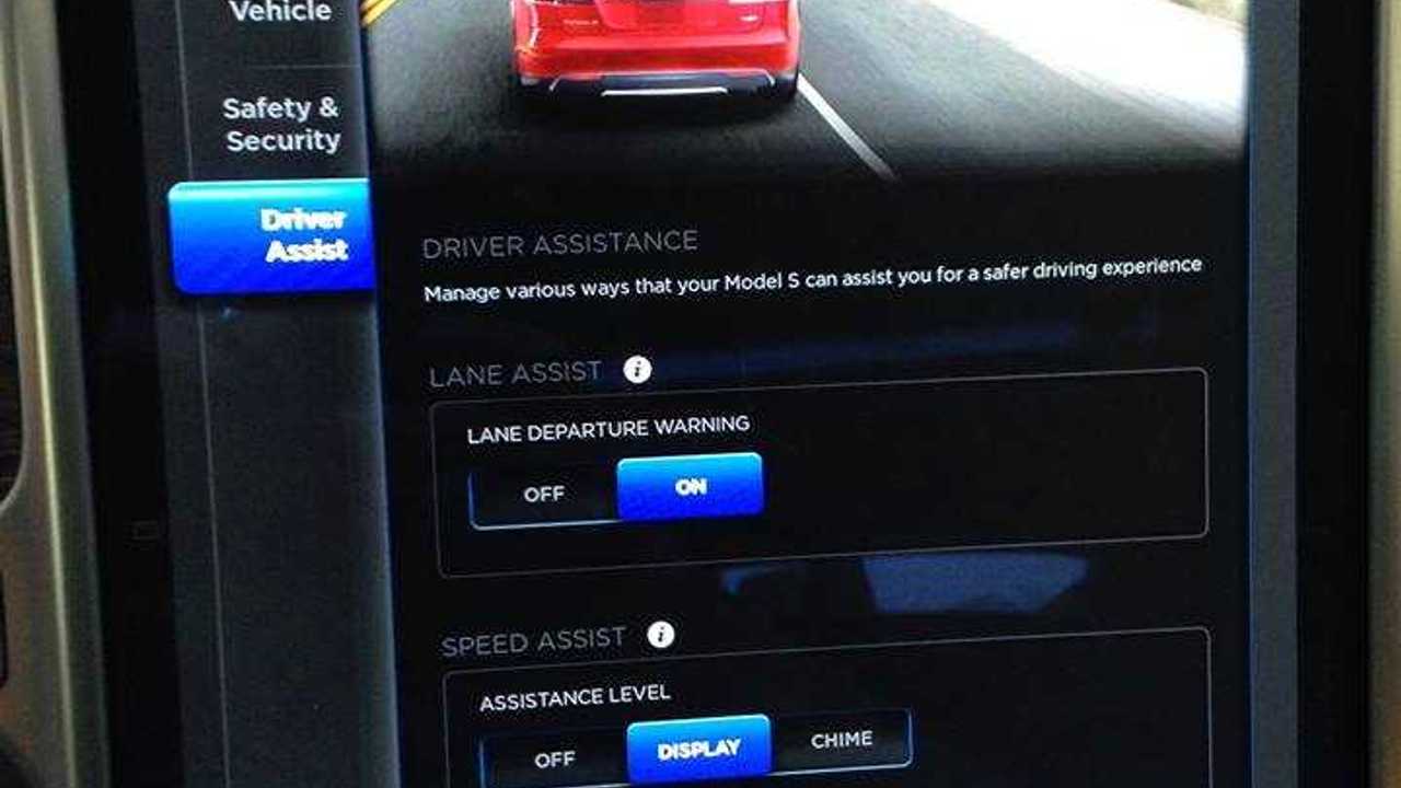 Model S with driver assist features.