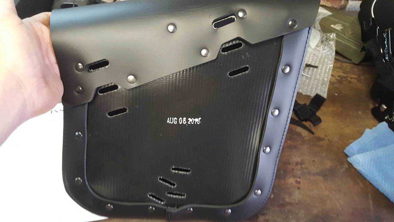The back of the bag showing the various mounting slots.