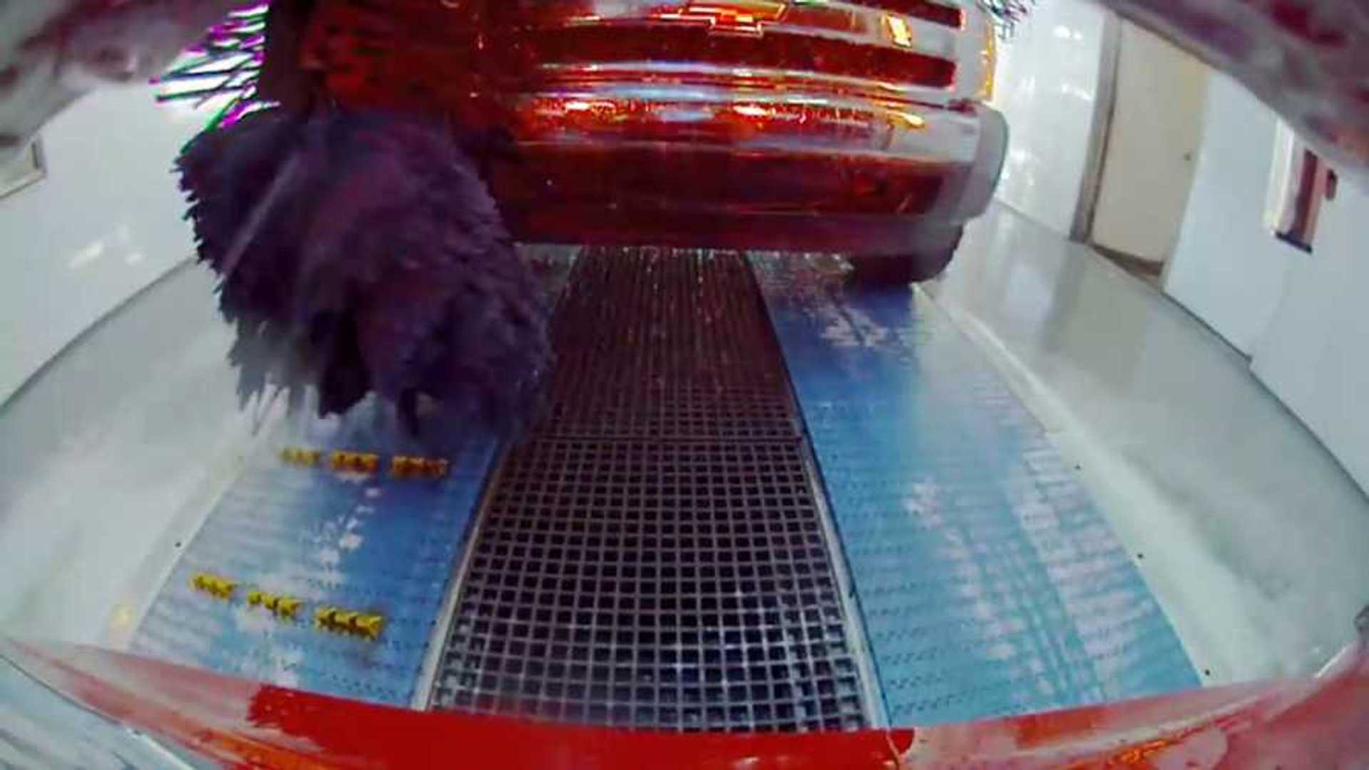 Watch Tesla Model 3 Get Hit By Chevy Truck Inside Automatic Car Wash