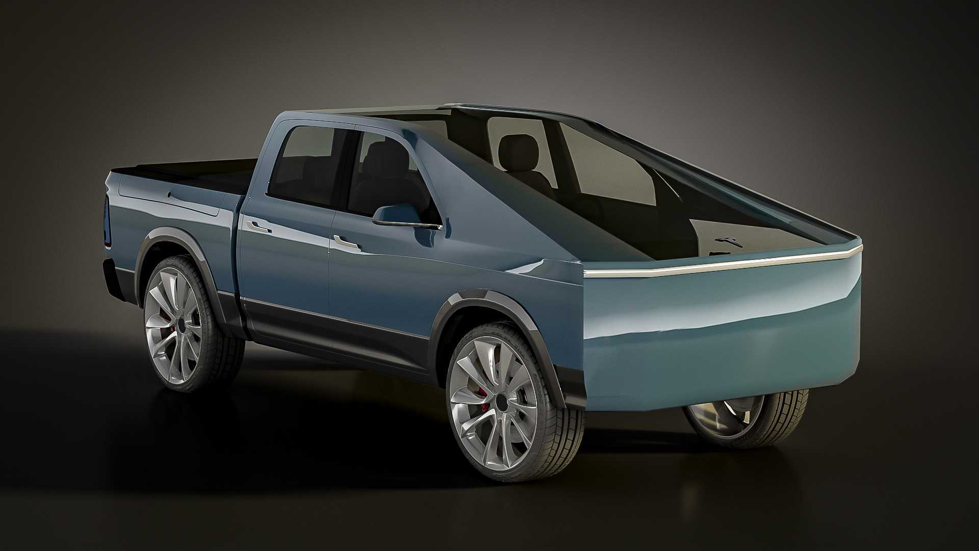 New Tesla Truck Render Features Rambox No Frunk Tons Of Glass