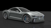 Electric Mustang Fan Rendering