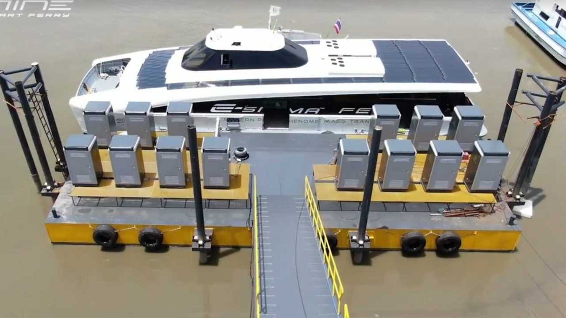 Incredible Electric Ferry Fast Charges Using 26 Plugs Simultaneously