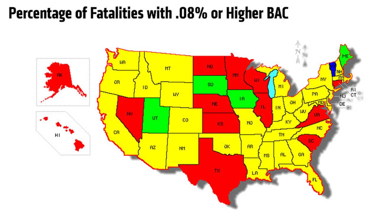 Percentage of Fatalities with 0.08% or Higher BAC