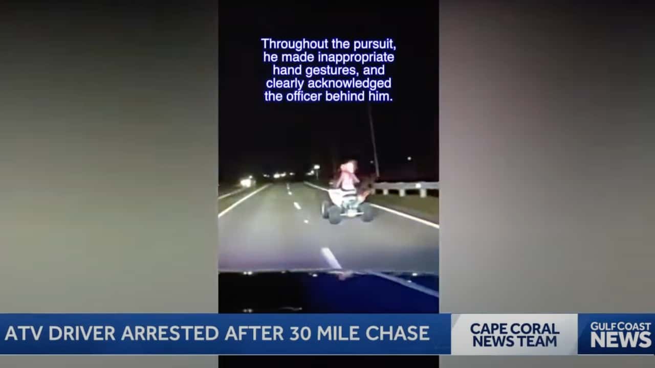Drunk Florida Man Leads Cops On 30-Mile ATV Pursuit 
