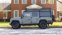 Project Ghost classic Land Rover Defender 110 EV restomod exterior side view