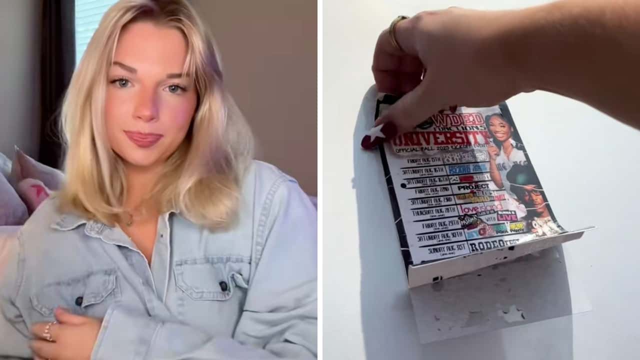 Someone puts their party flyer on car. Then it melts into the hood