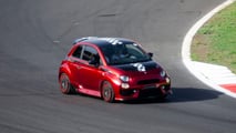 The Giannini Spettacolo Abarth 500 at the Vallelunga circuit