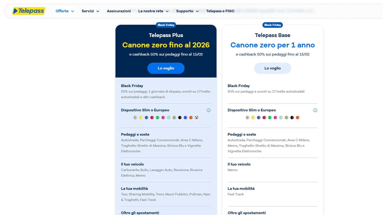 Telepass offerta black friday 2024