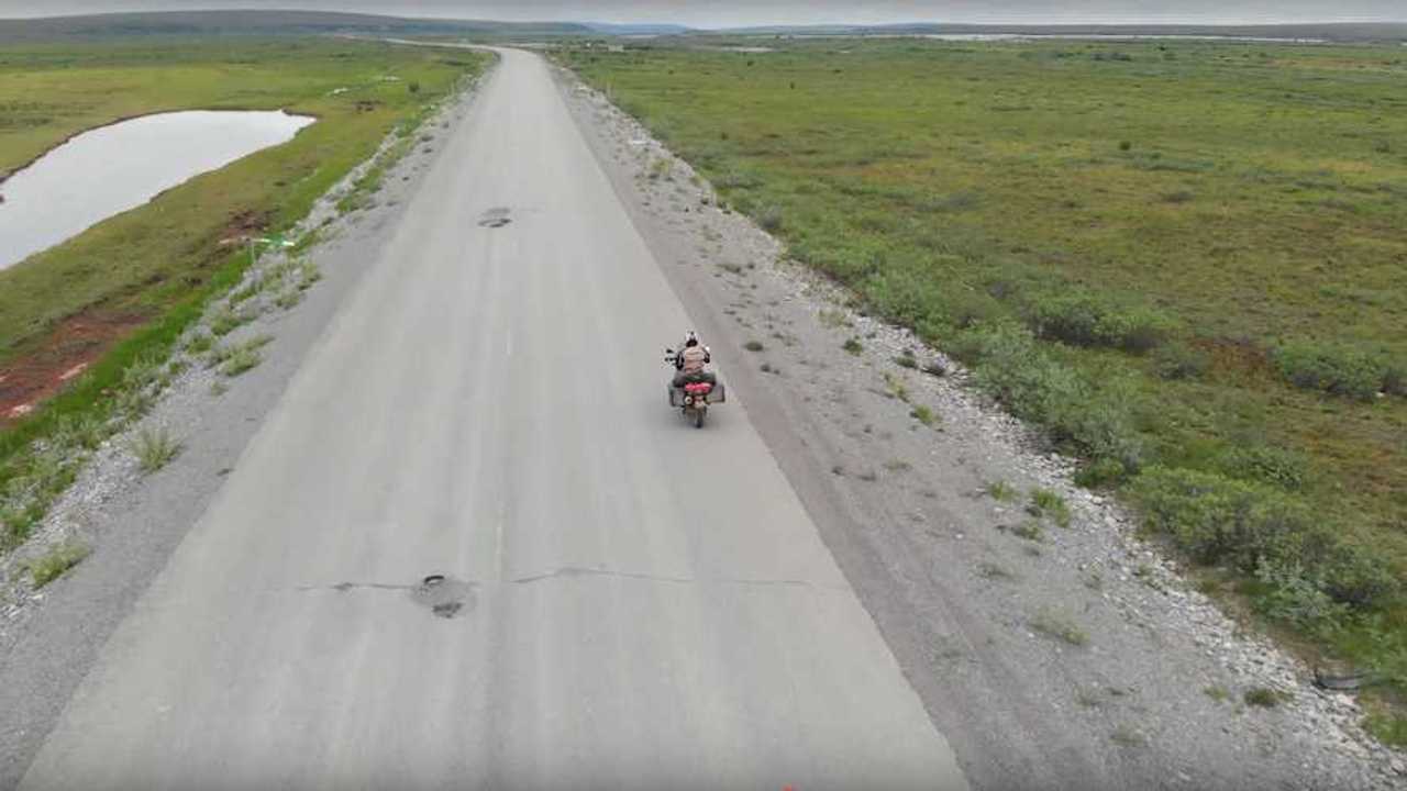 Tim And Fin Dalton Highway On Bike