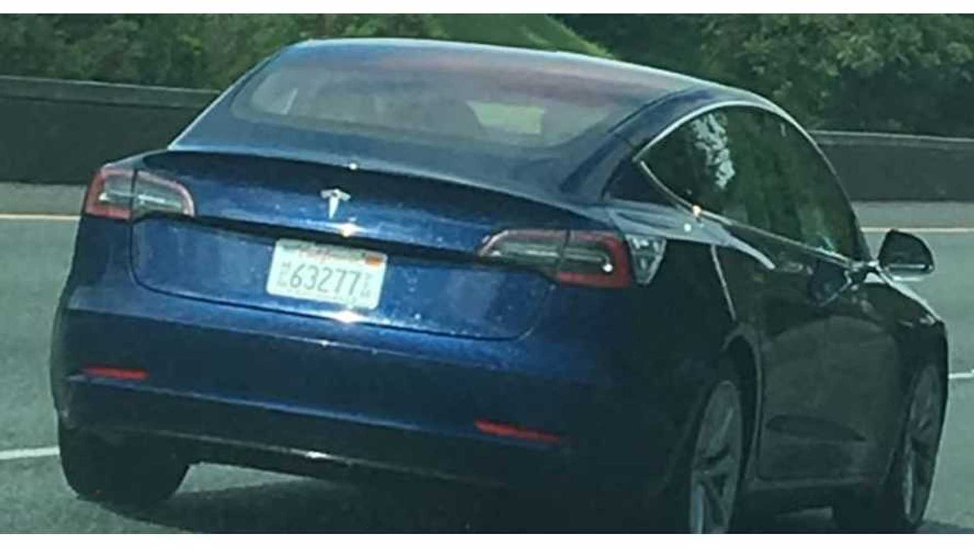 New Video Shows Blue Tesla Model 3 Driving From A Different Angle
