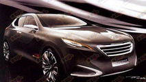 Peugeot Crossover Shanghai Concept leaked design sketches, 500, 05.04.2011