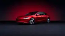 Updated Tesla Model 3 front three quarters