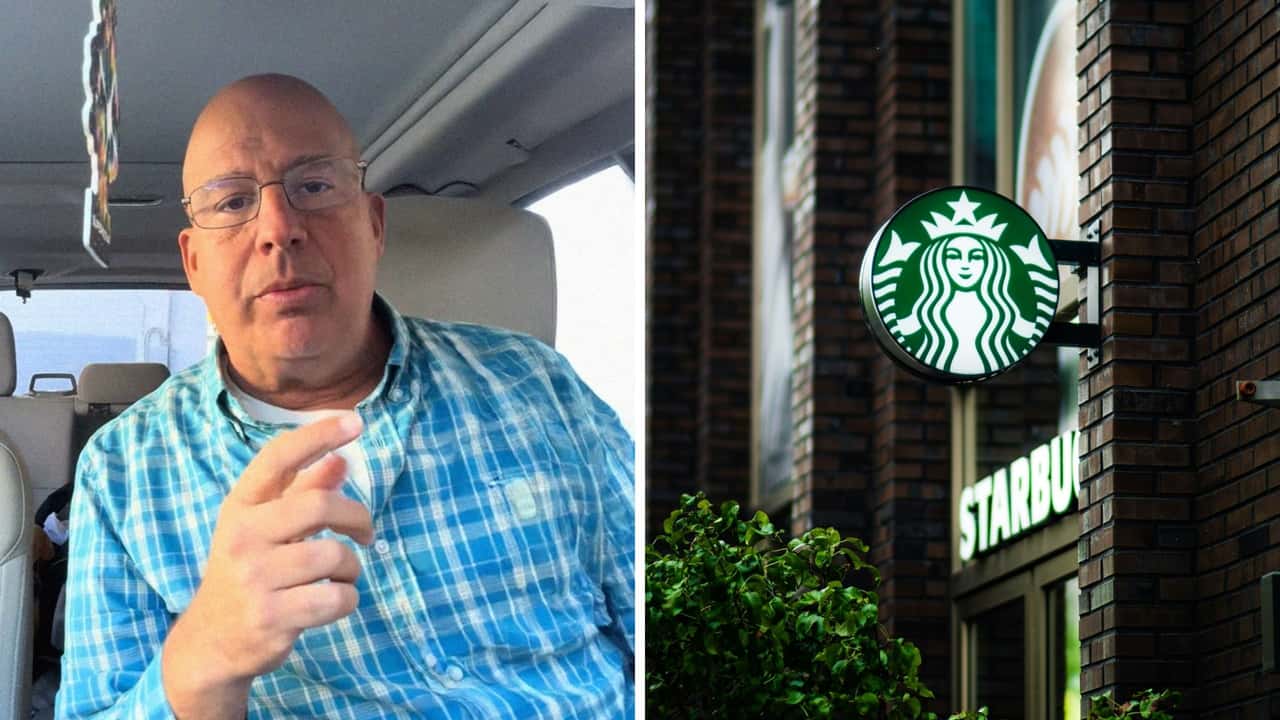 Woman leaves Starbucks when a stranger warns her