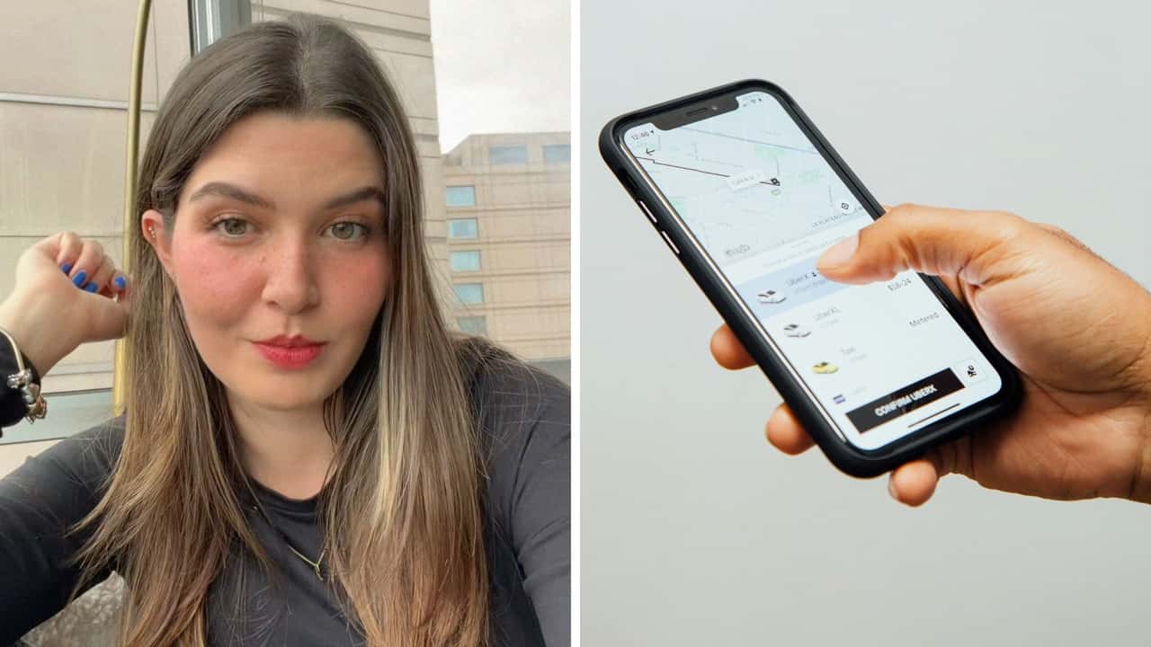 woman orders Uber Black