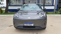 Geely EX2 Pro durante o lançamento no Brasil