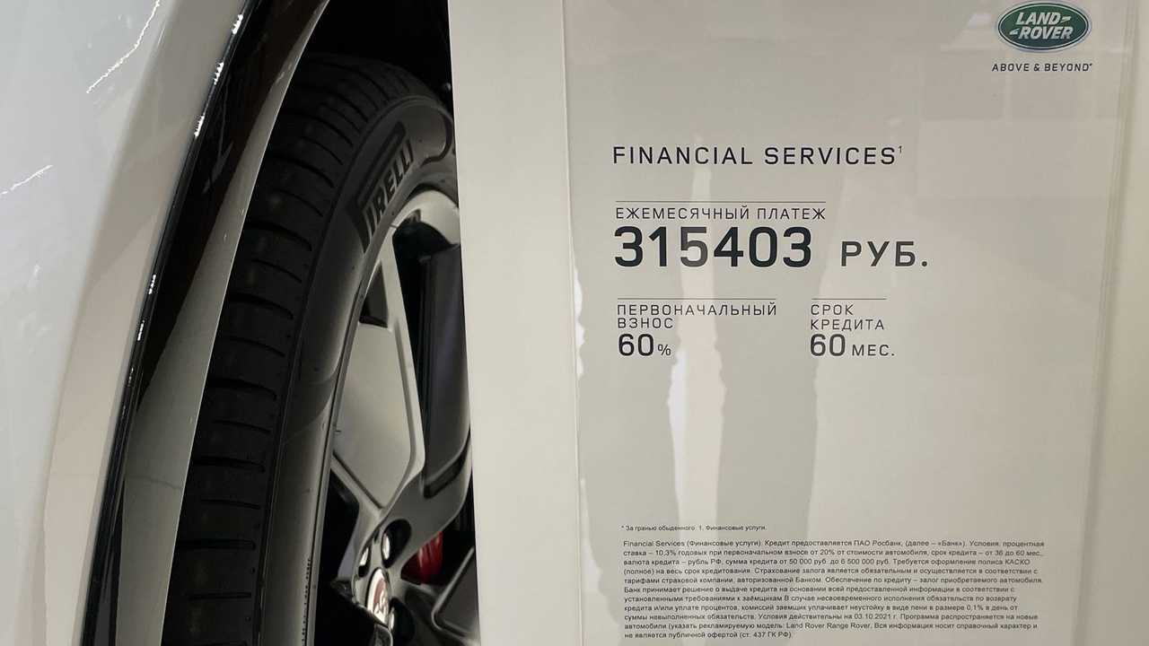 Jaguar F-Pace SVR, кредитные условия