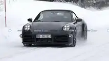 Porsche 911 Cabrio facelift spy photo (front)