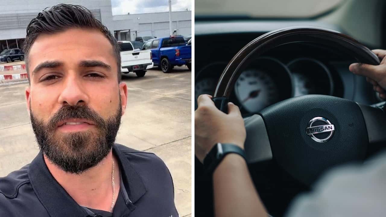 Man who is 'just researching' test-drives new Nissan cars. Then he makes a personal connection with the salesman