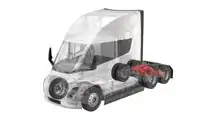 Tesla Semi technical image: rear axle (Efficiency) with one electric motor