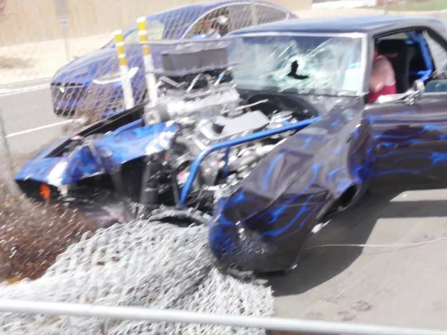 Chevrolet Camaro Drag Car Crashes Leaving Reno Cars And Coffee