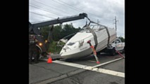 Boat crashes into Ram pickup