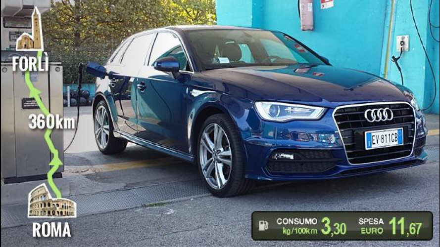 Audi A3 Sportback g-tron, la prova dei consumi 
