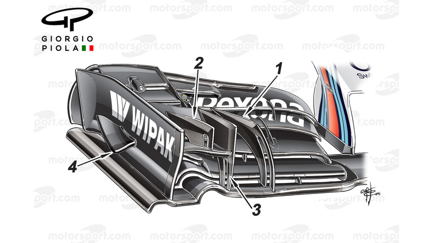 Williams FW38 front wing, captioned, Austrian GP