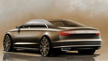 2014 Audi A8 facelift official design sketch 16.08.2013