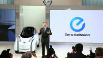 Nissan Land Glider EV concept and Nissan CEO Carlos Ghosn live in Tokyo
