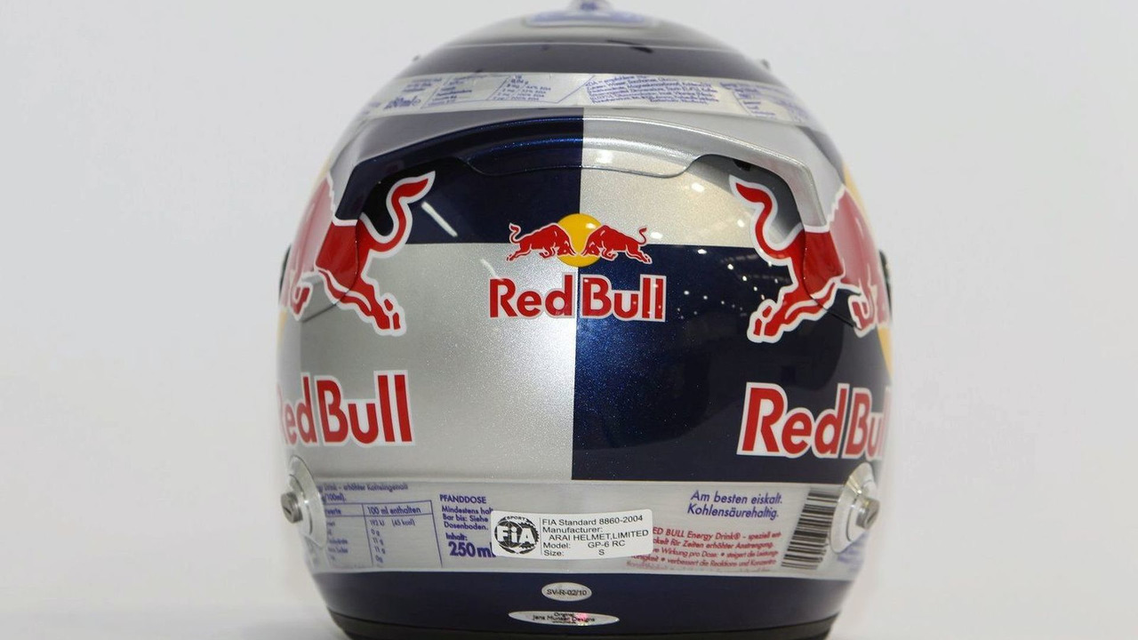 Vettel S Helmet Resembles Red Bull Drink Can
