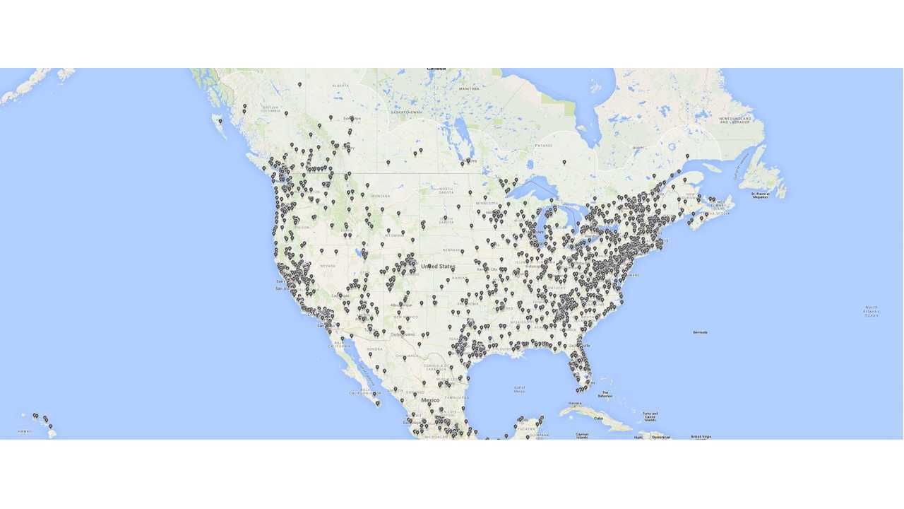tesla destination chargers us