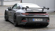 Porsche 911 GT3 Spied Up Vicino Angolo Posteriore Fermato
