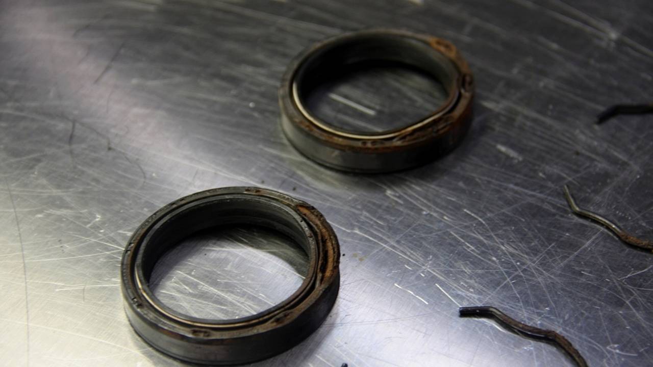 These seals have seen better days. It's a bit of a miracle the forks weren't leaking.