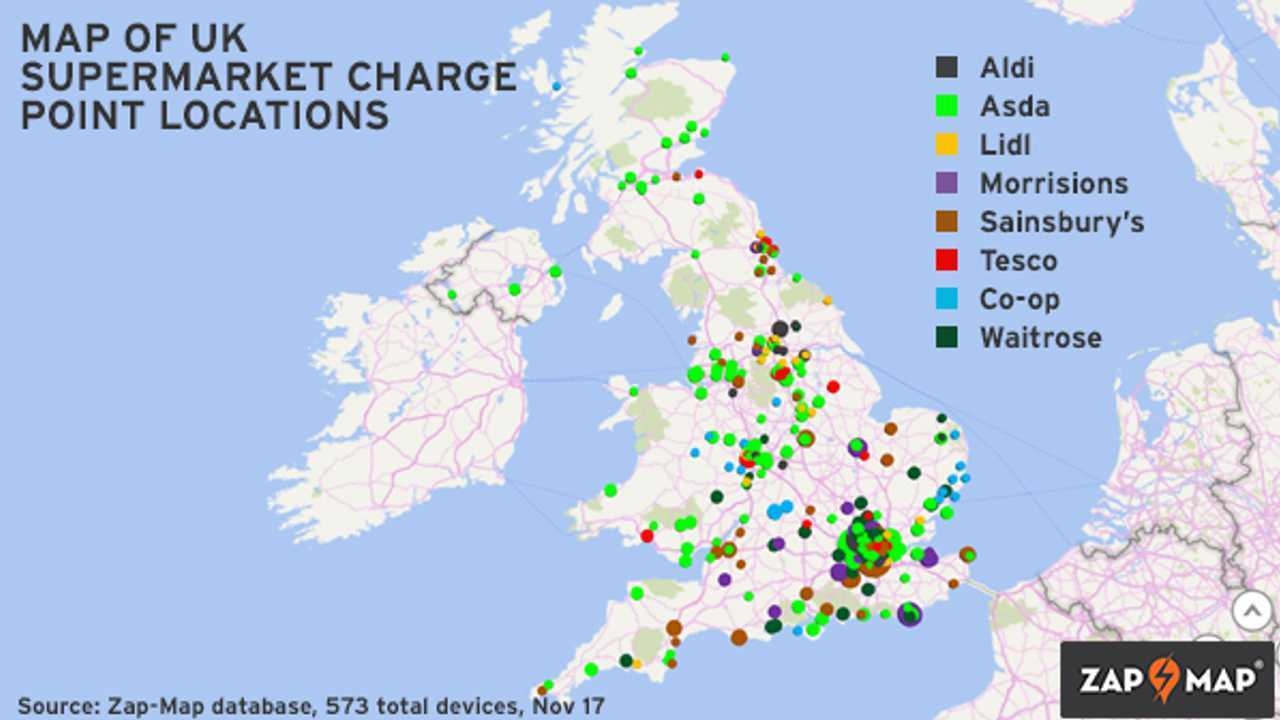 Colonnine ricarica UK tra McDonalds e Supermarket