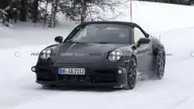 Porsche 911 Cabrio facelift spy photo (front)