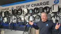 Tom Moloughney's wall of EV chargers