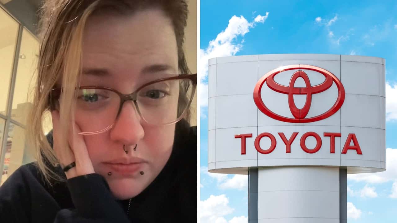 Woman goes to the Toyota dealership