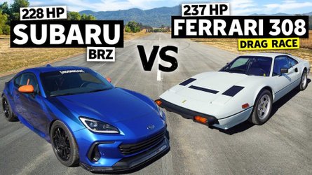Modified Subaru BRZ Meets Ferrari 308 In An Unusual Drag Race