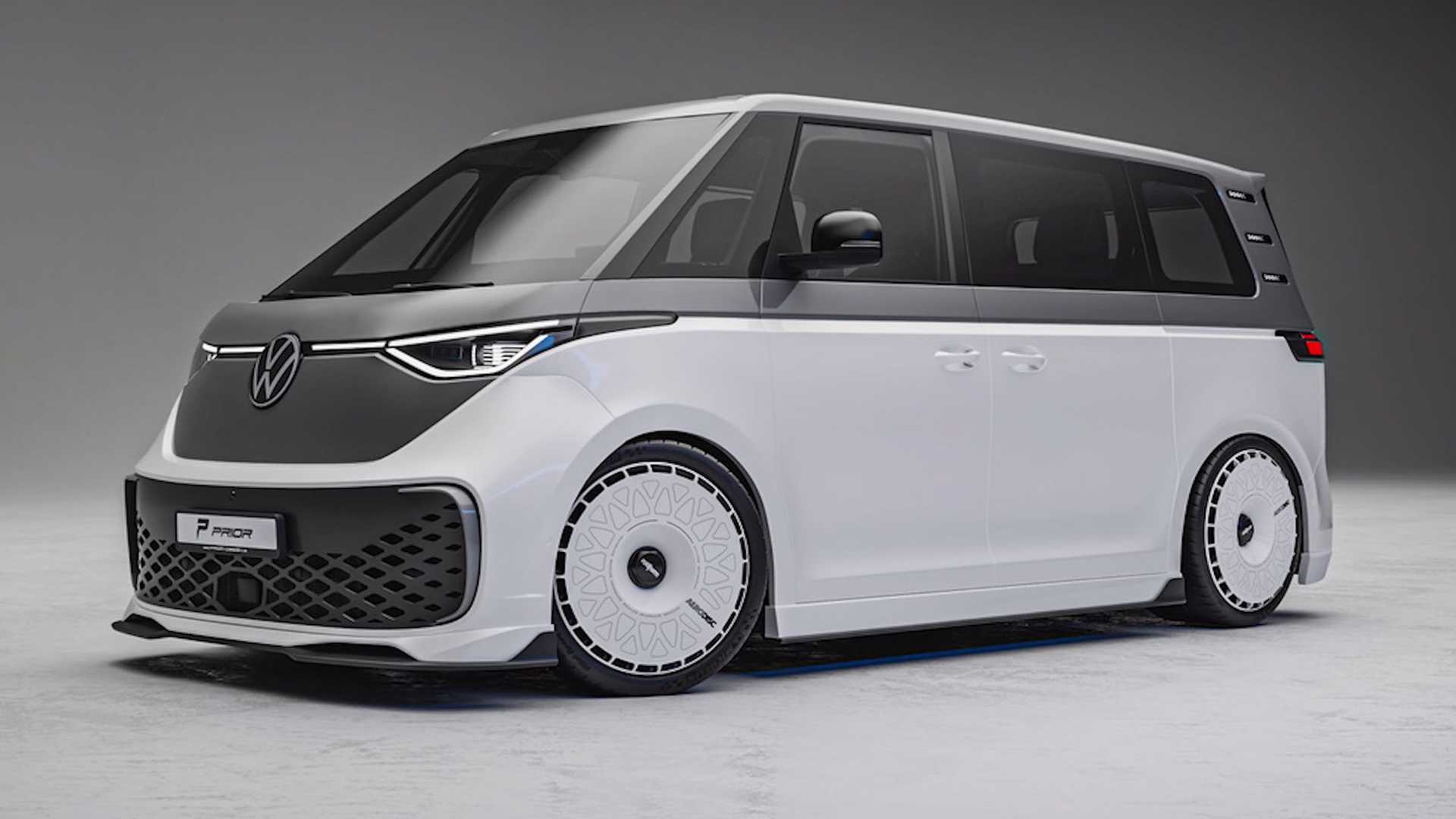 VW ID Buzz Gets White Wheels Subtle Body Kit In Prior Design Makeover 