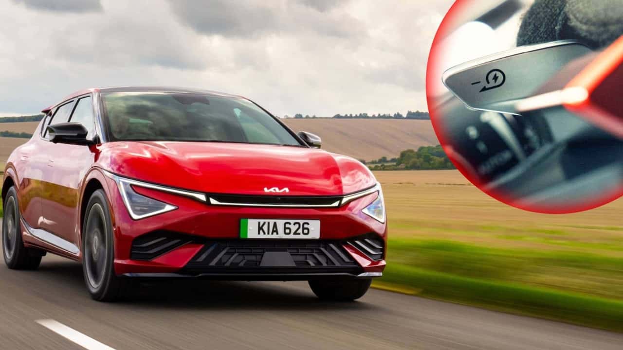 Kia EV6 Facelift mit Lenkradpaddles (Collage, als Symbolbild)