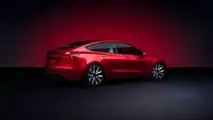 Updated Tesla Model 3 rear three quarters